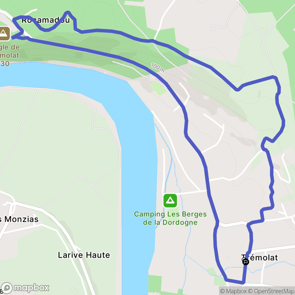Trémolat : carte du parcours de randonnée - France