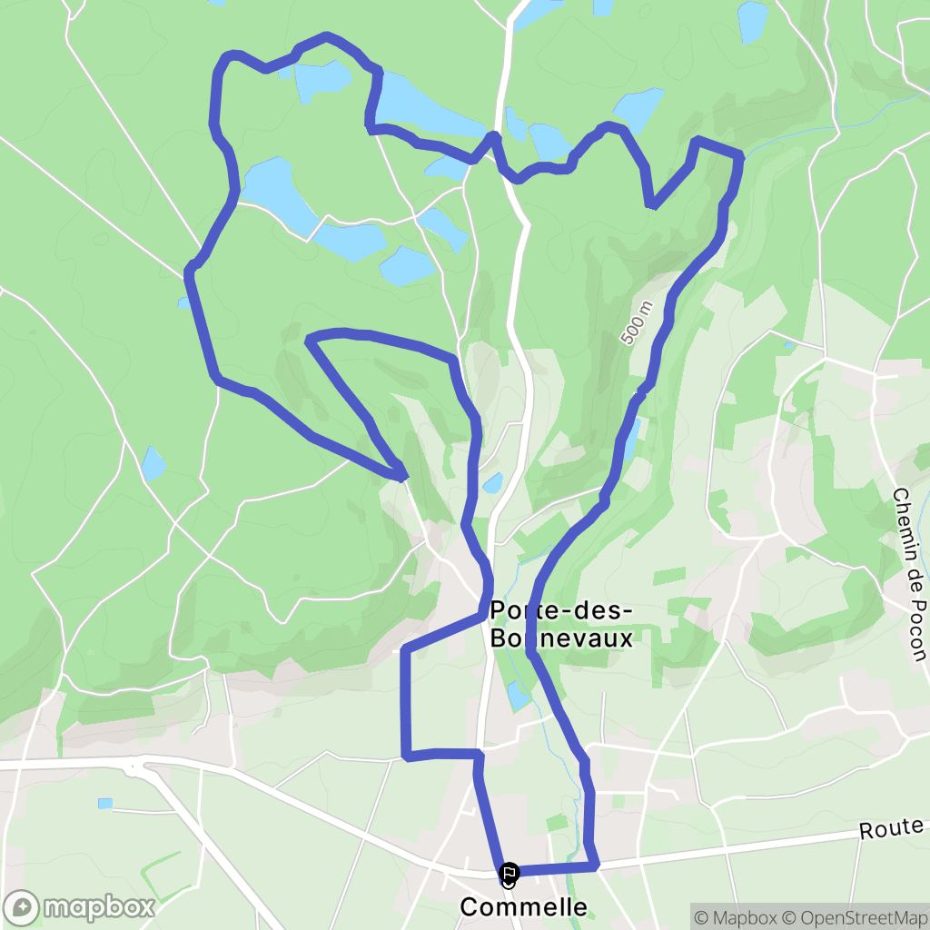 Porte-des-Bonnevaux : carte du parcours de randonnée - France