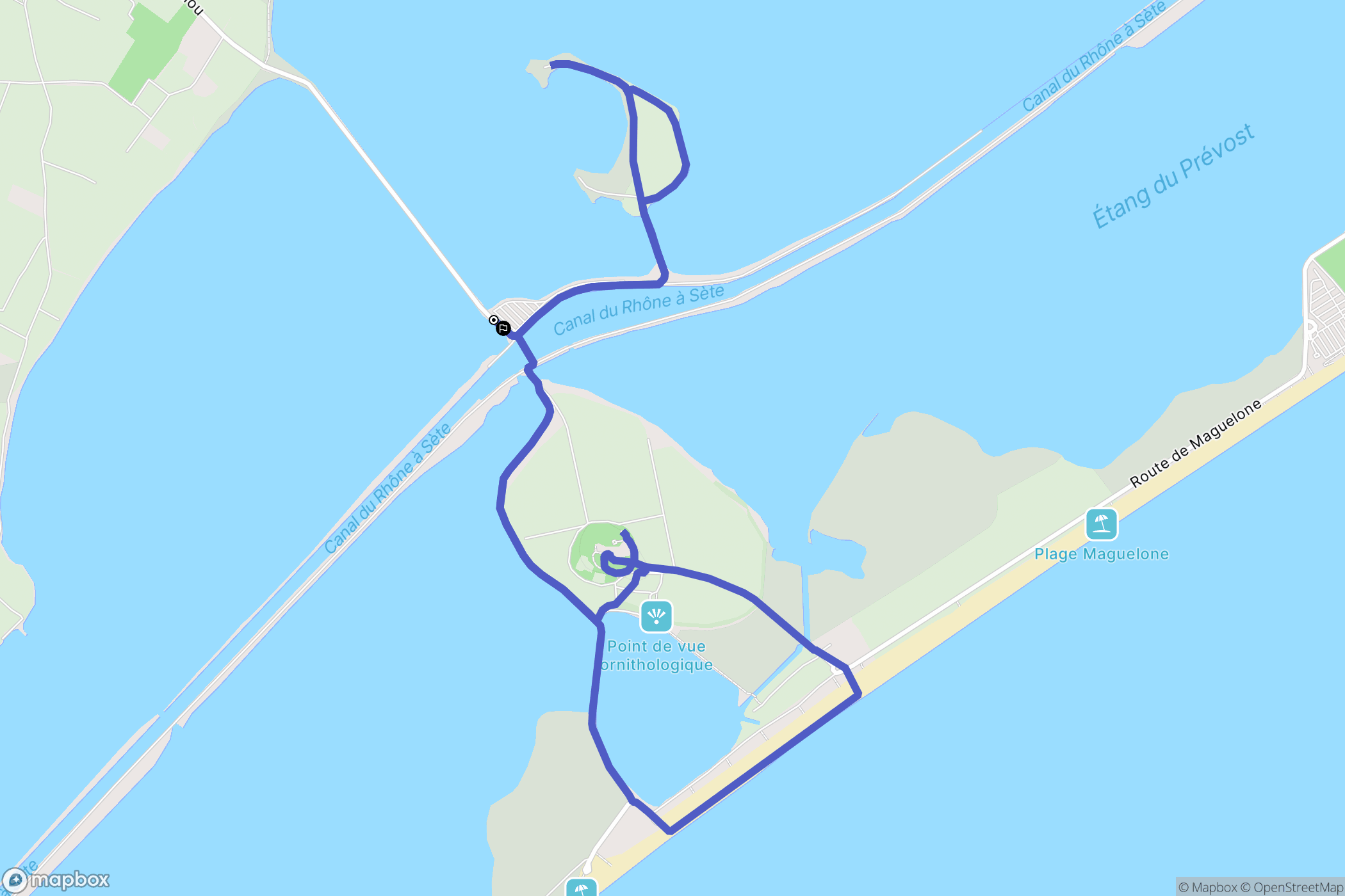 Palavas-les-Flots : carte du parcours de randonnée - France