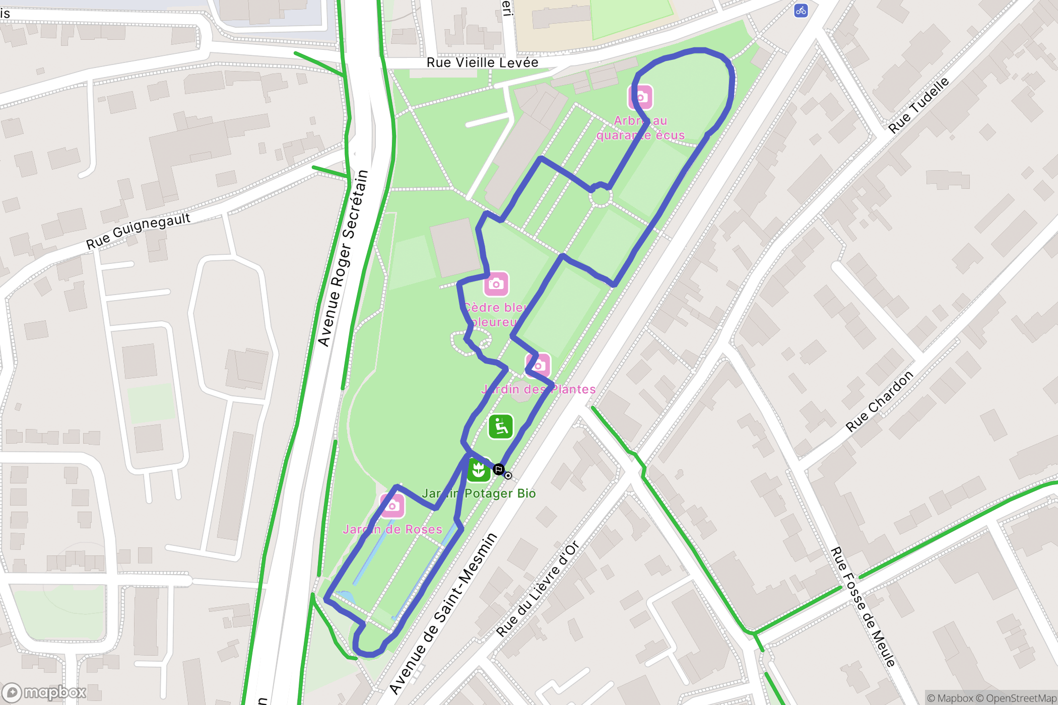 Orléans : carte du parcours de randonnée - France