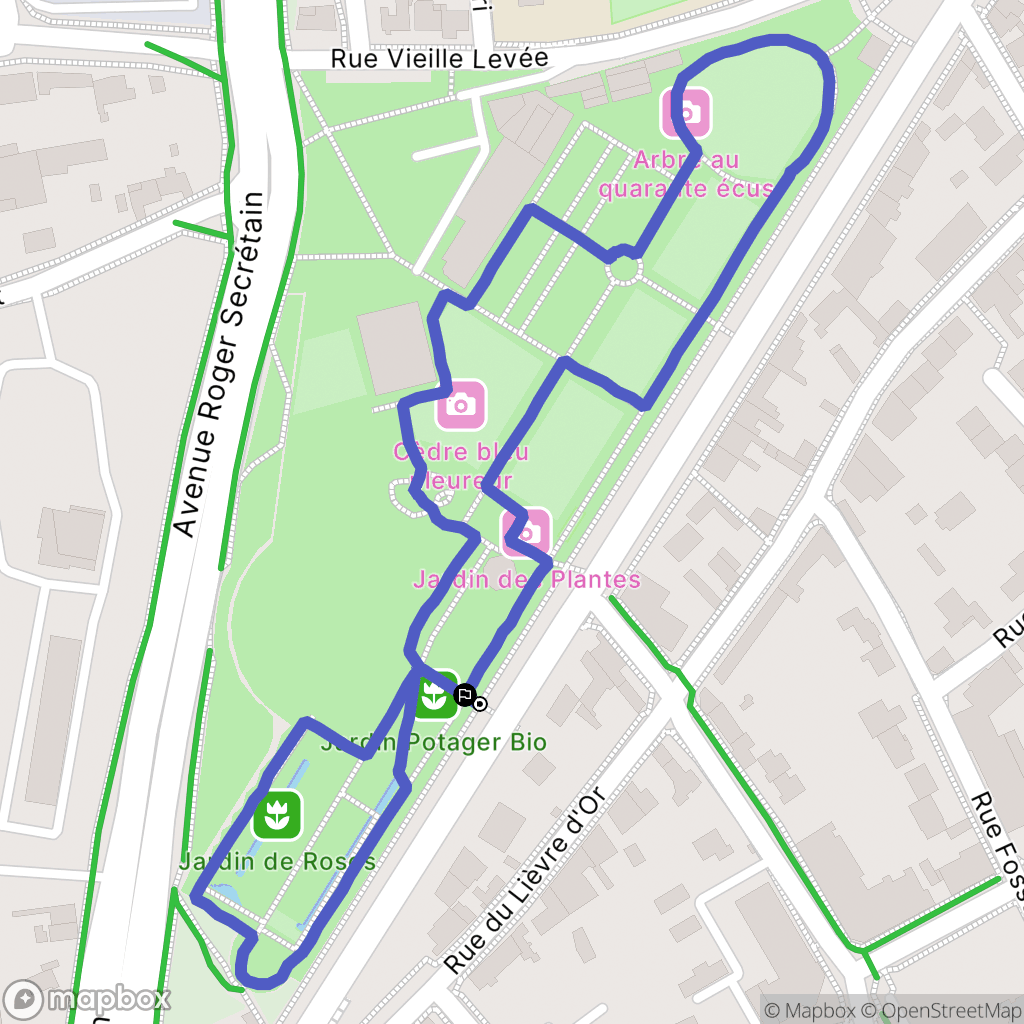 Orléans : carte du parcours de randonnée - France