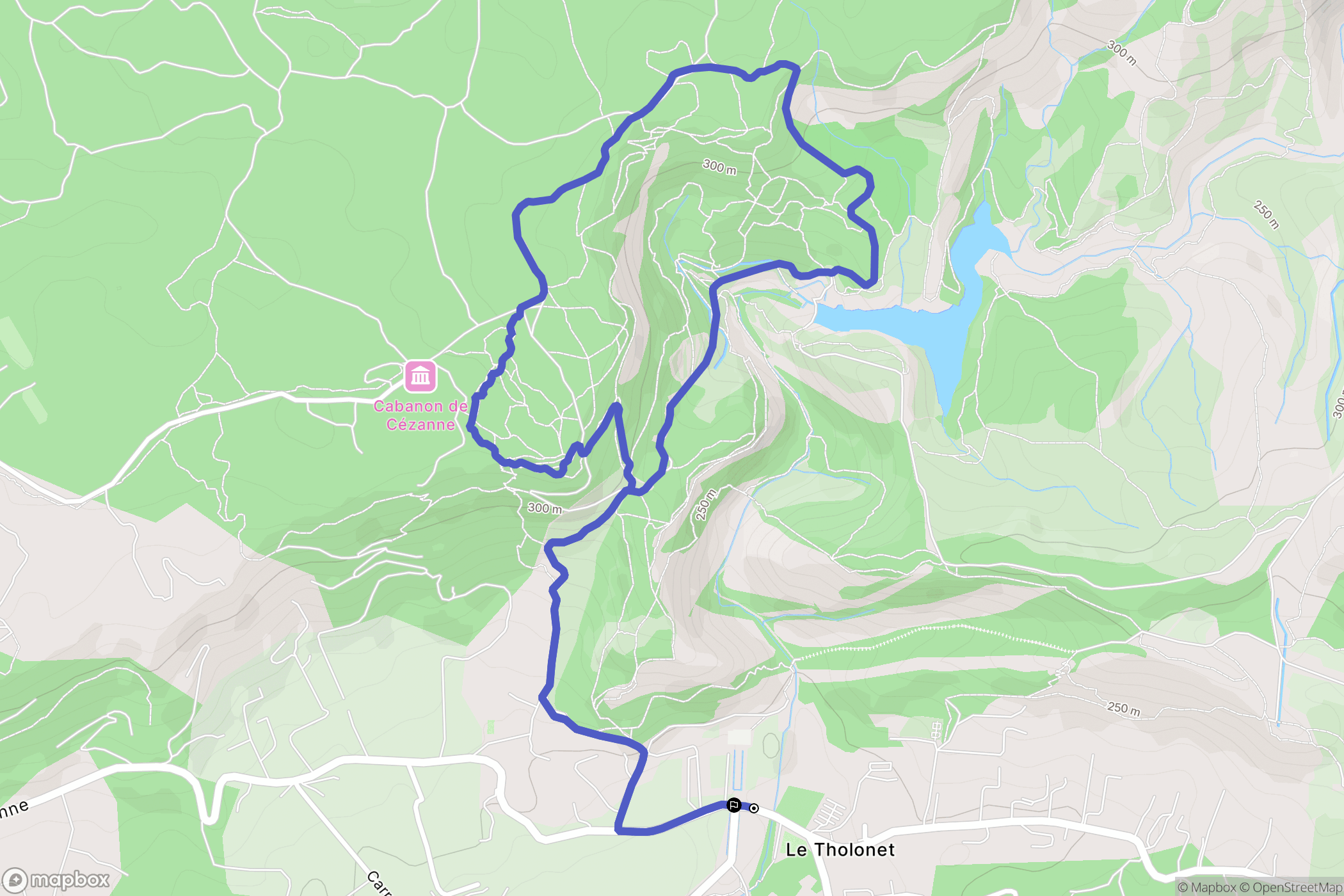 Le Tholonet : carte du parcours de randonnée - France