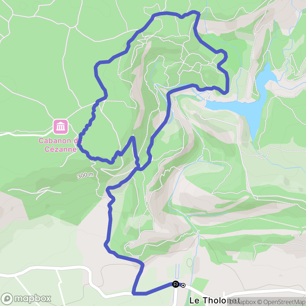 Le Tholonet : carte du parcours de randonnée - France