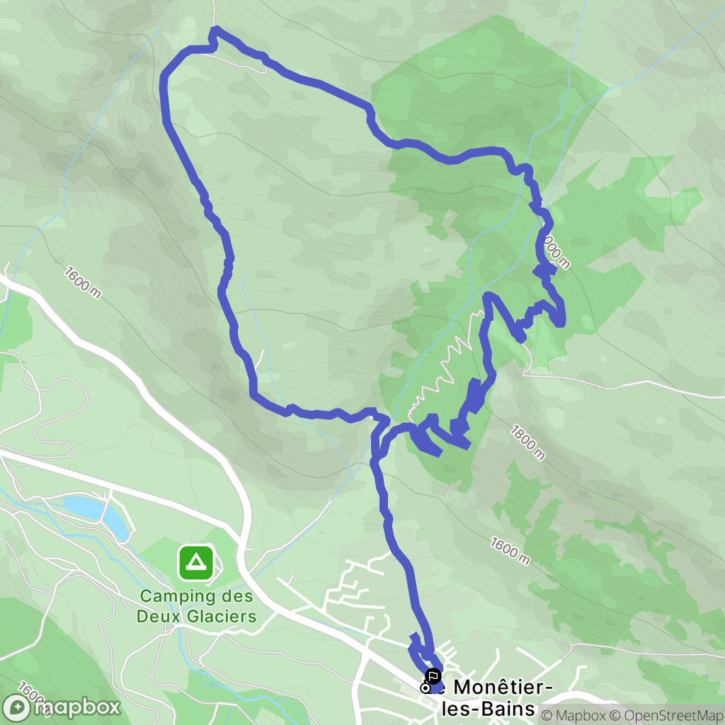 Monêtier-les-Bains : carte du parcours de randonnée - France