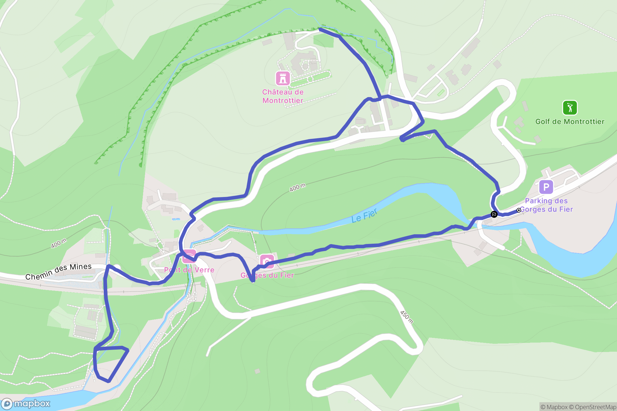 Lovagny : carte du parcours de randonnée - France