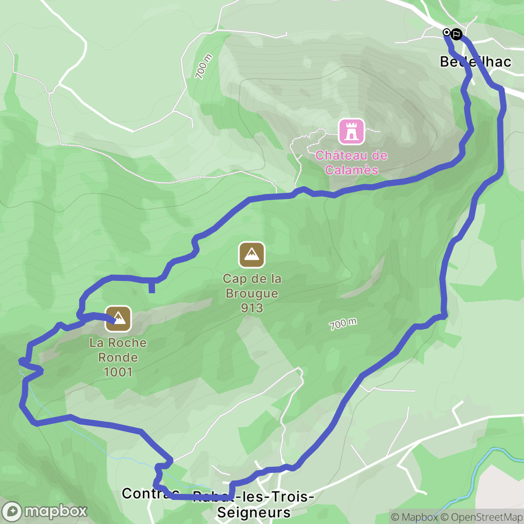 Bédeilhac : carte du parcours de randonnée - France