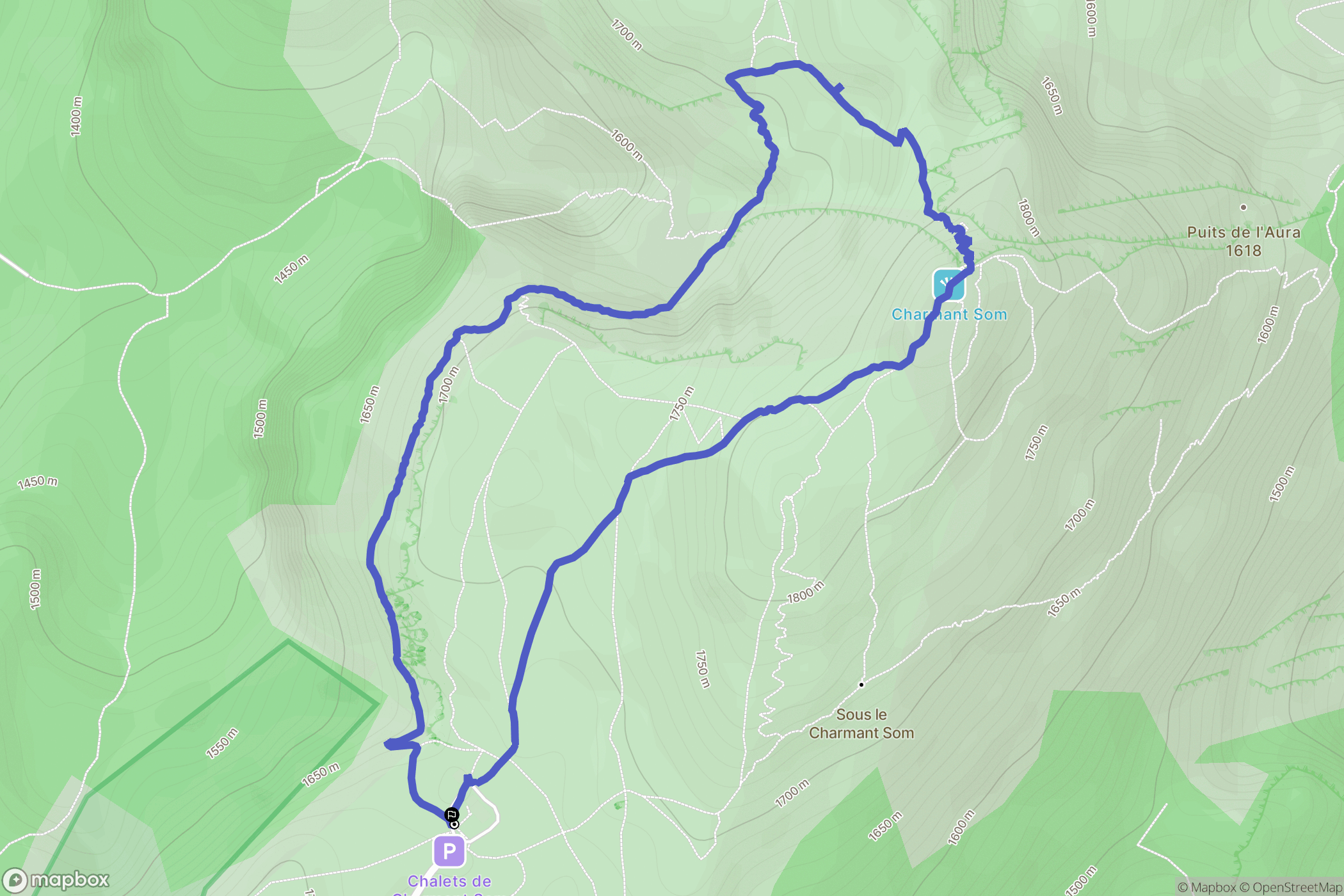 Le Sappey-en-Chartreuse : carte du parcours de randonnée - France