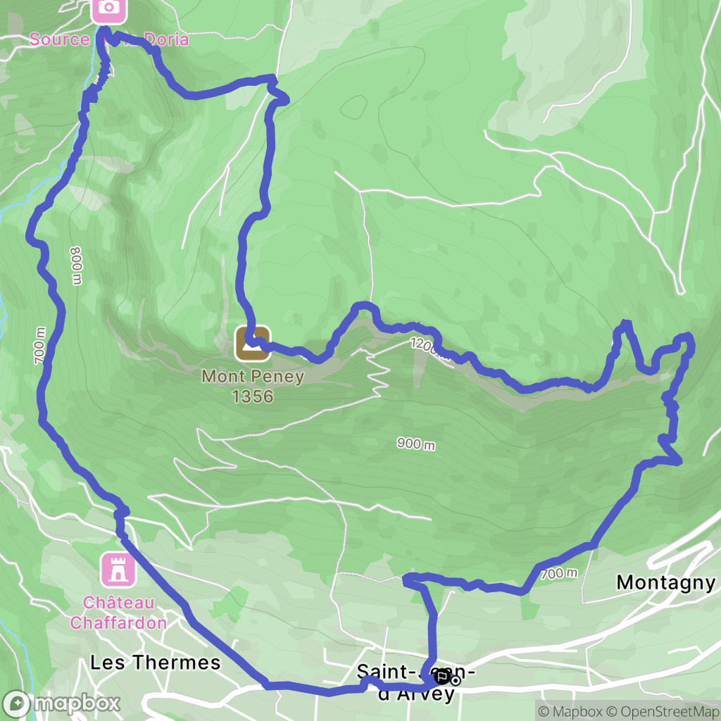 Saint-Jean-d'Arvey : carte du parcours de randonnée - France
