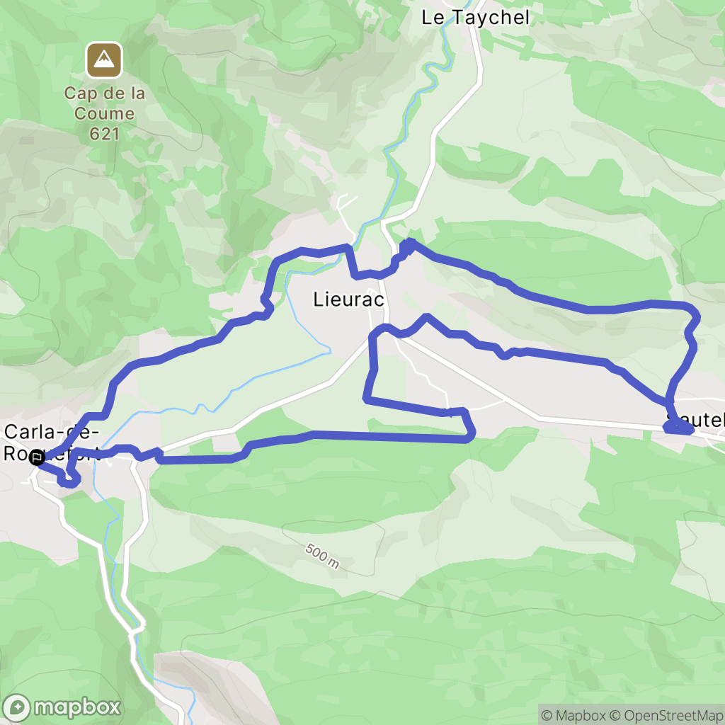Sautel : carte du parcours de randonnée - France