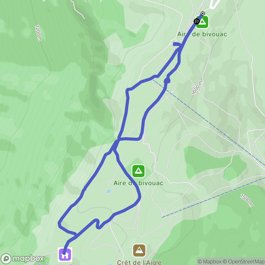 Leschaux : carte du parcours de randonnée - France