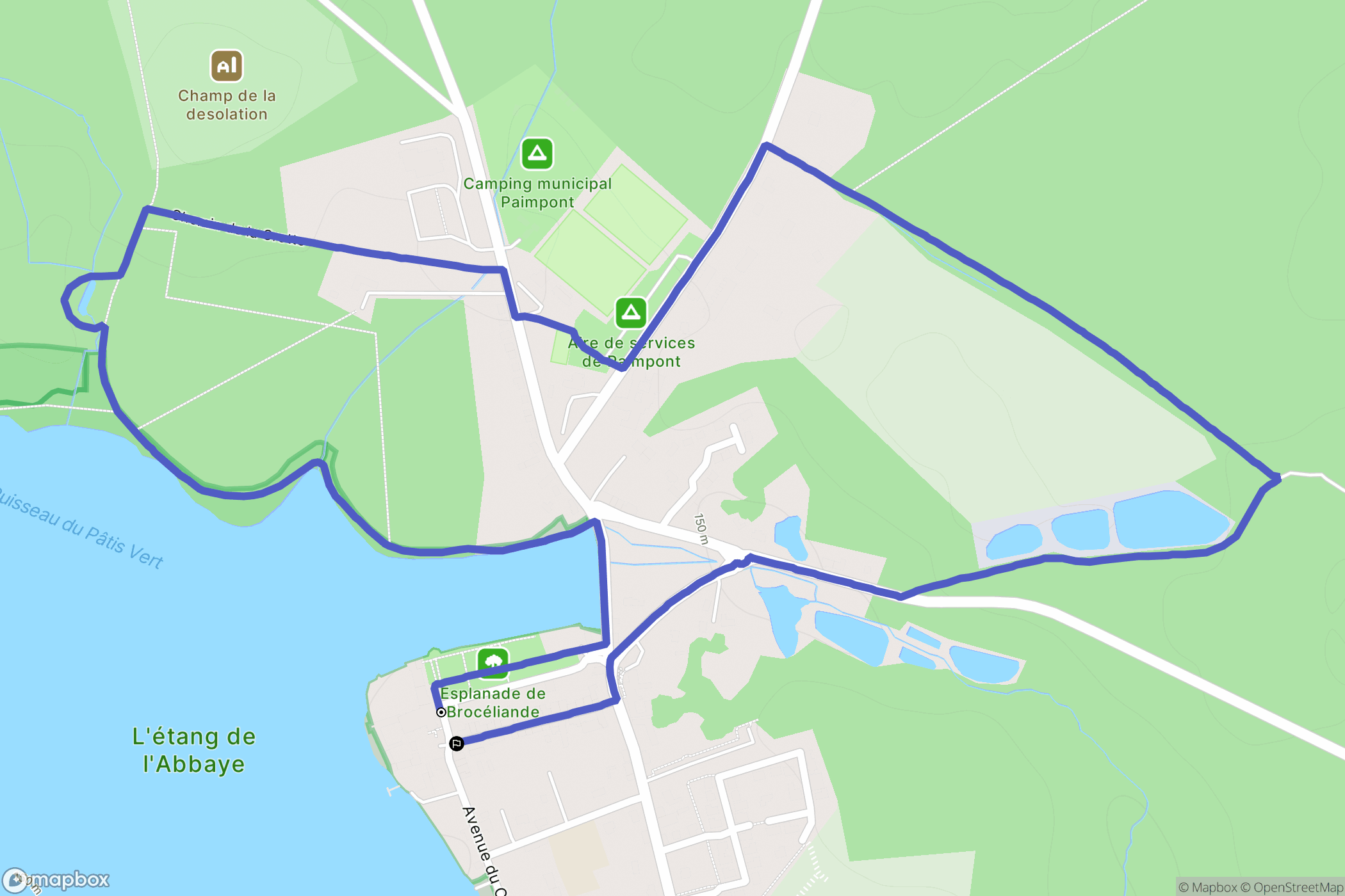 Paimpont : carte du parcours de randonnée - France