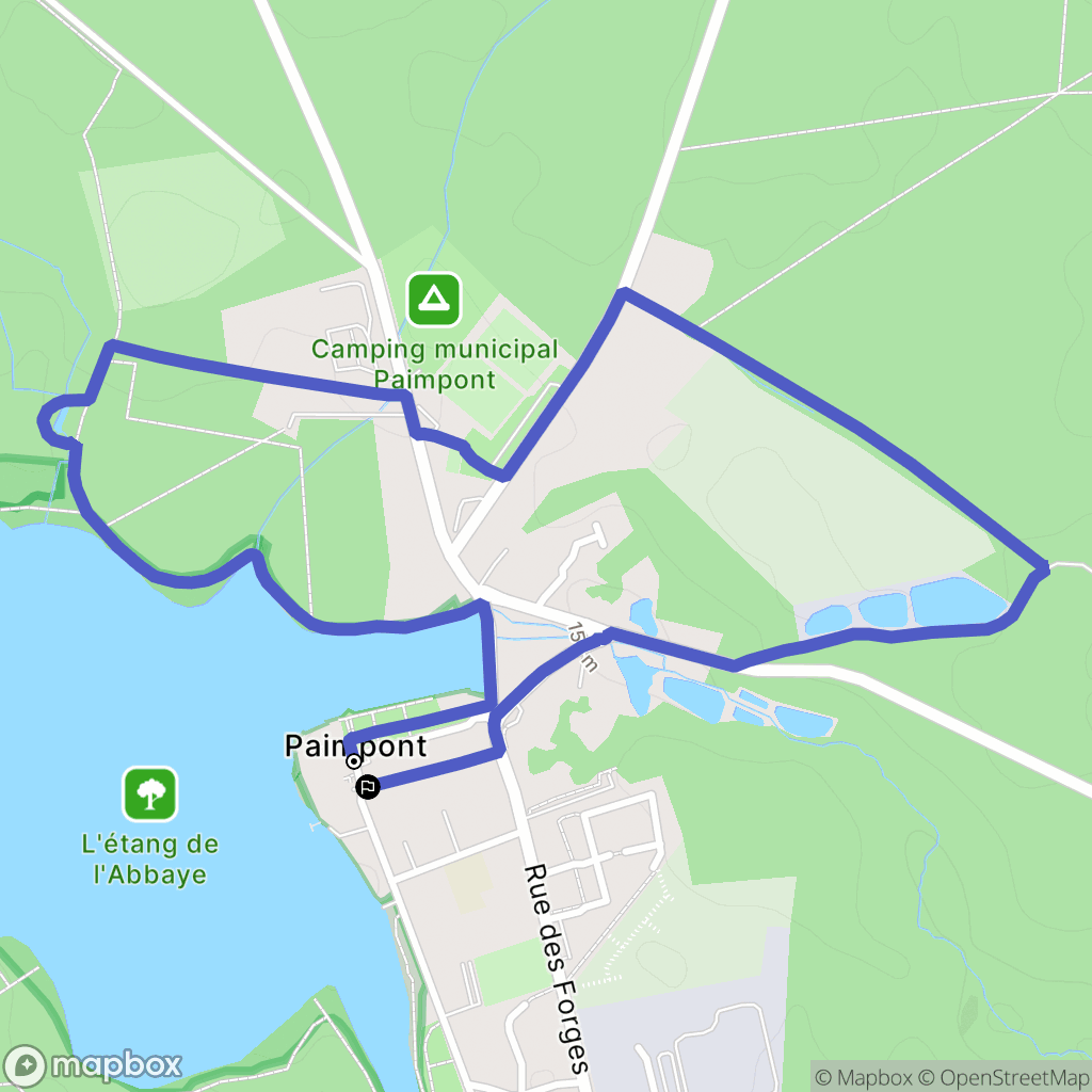 Paimpont : carte du parcours de randonnée - France