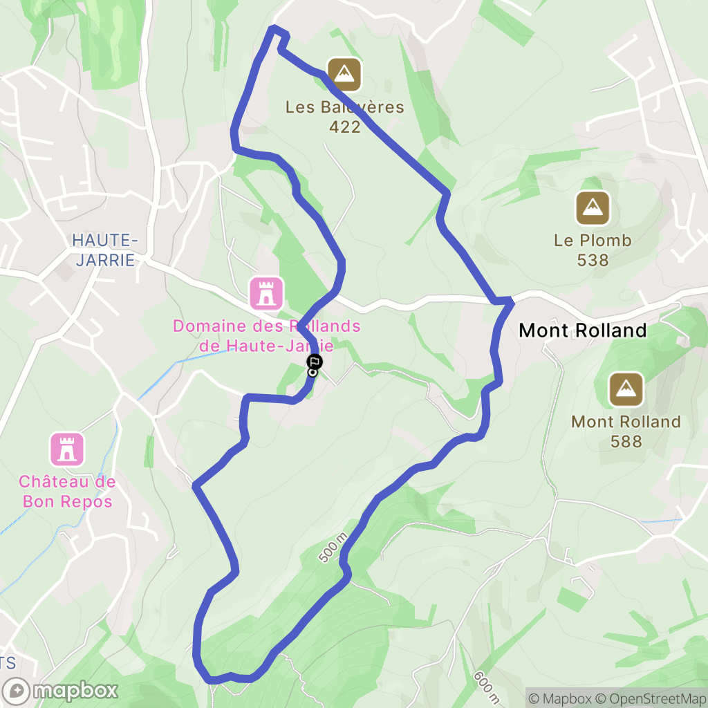 Haute-Jarrie : carte du parcours de randonnée - France