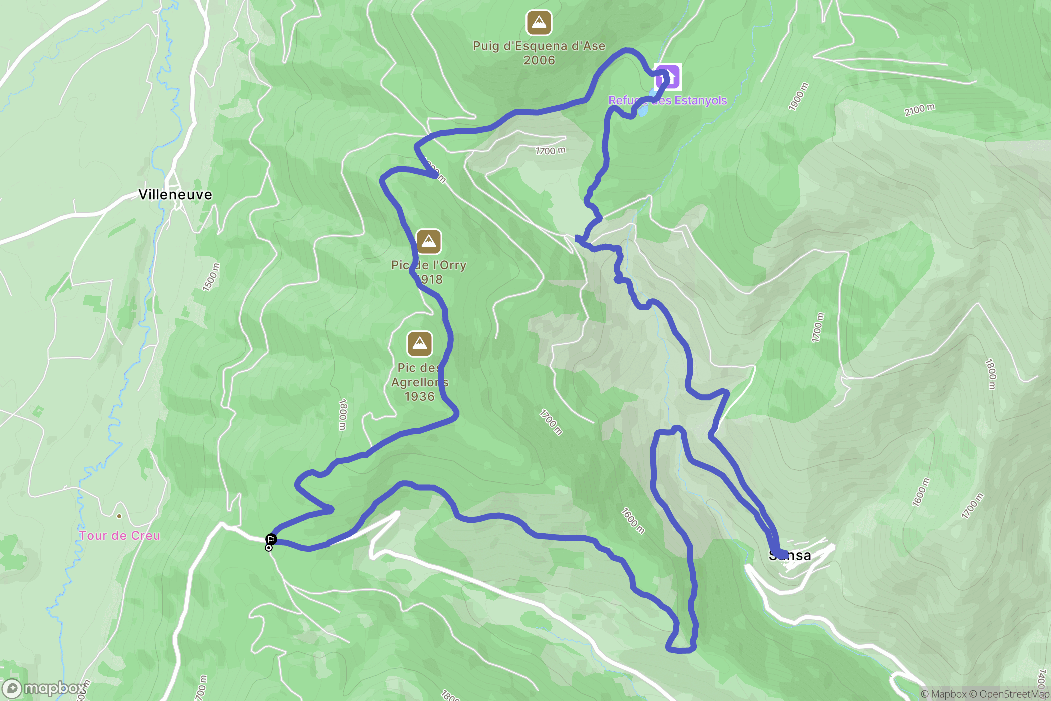 Matemale : carte du parcours de randonnée - France