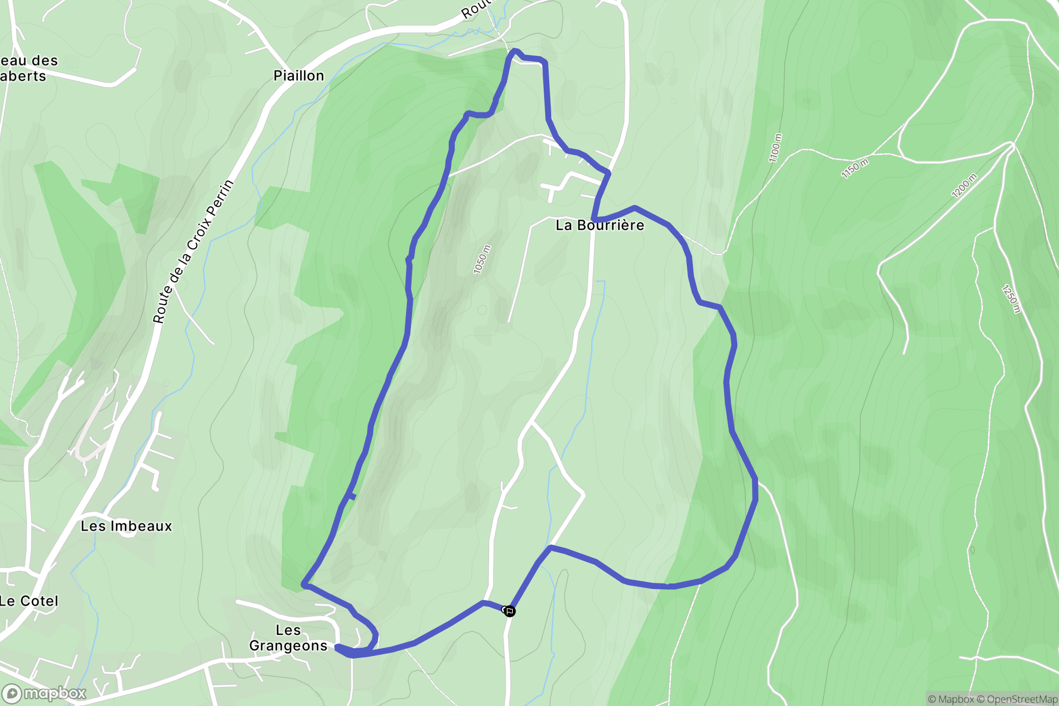 Grenoble : carte du parcours de randonnée - France