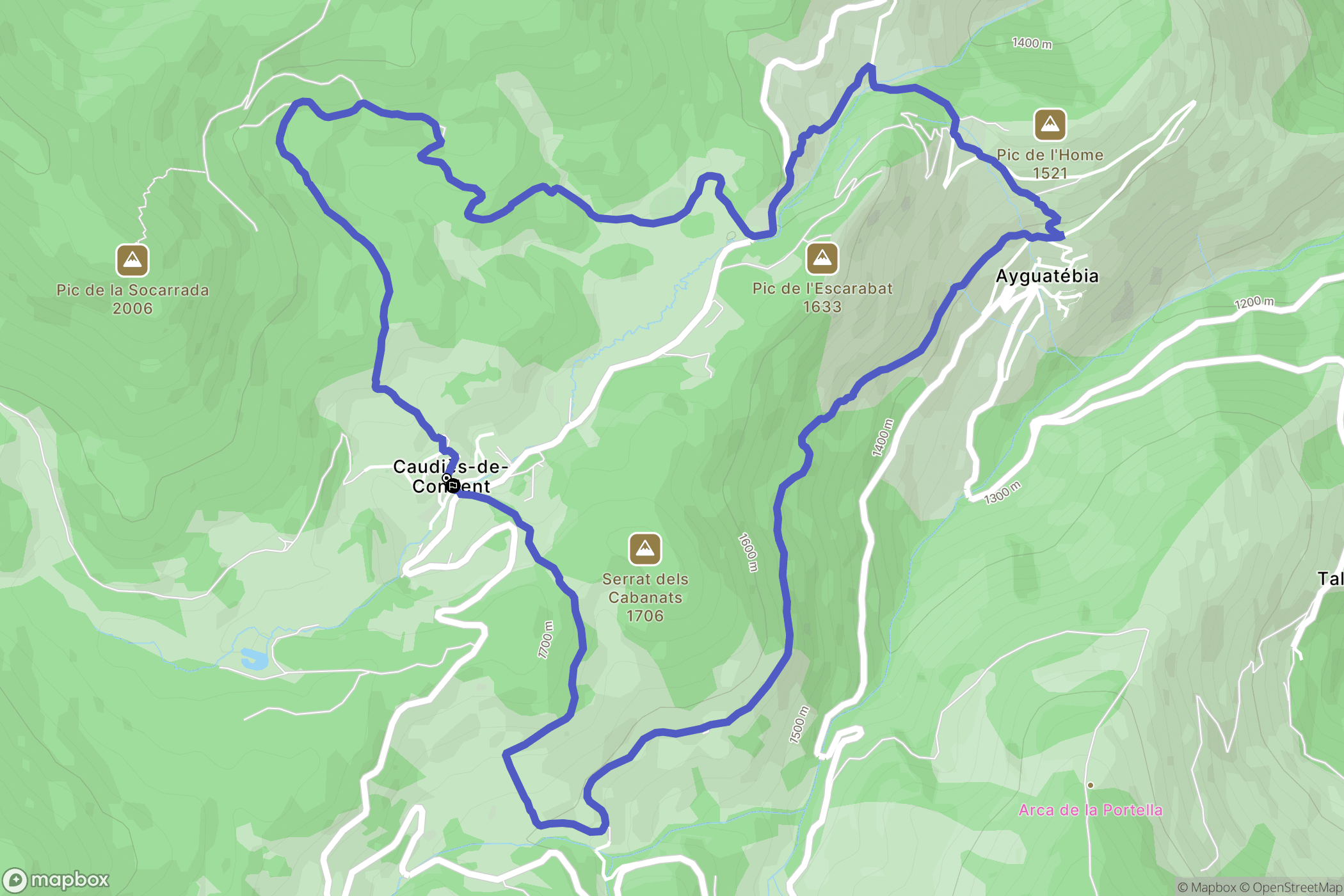 Caudiès-de-Conflent : carte du parcours de randonnée - France