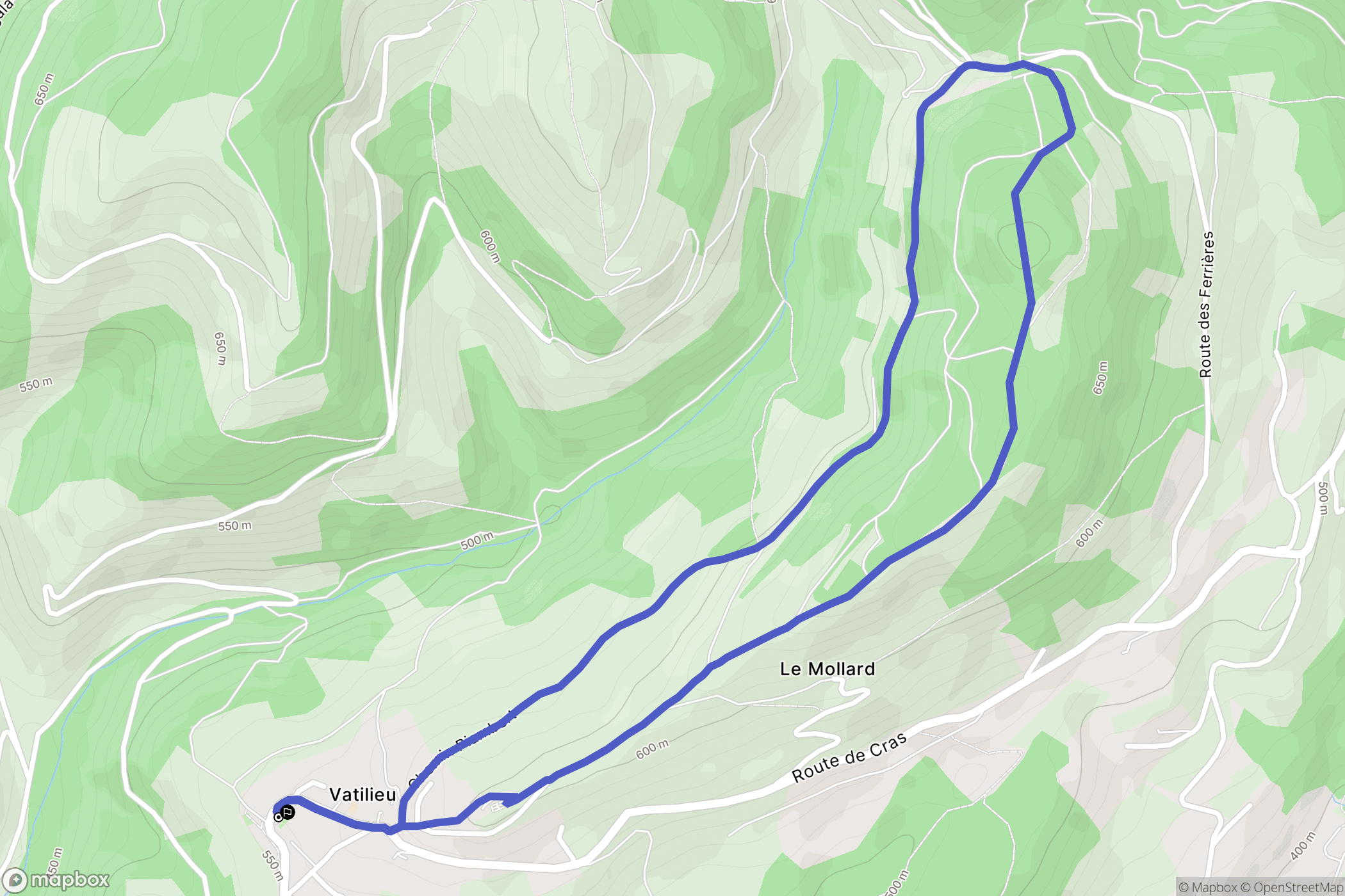 Vinay : carte du parcours de randonnée - France
