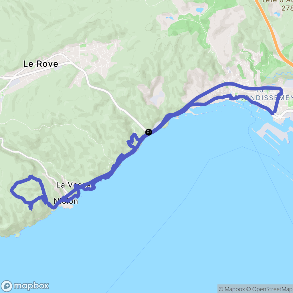 Le Rove : carte du parcours de randonnée - France