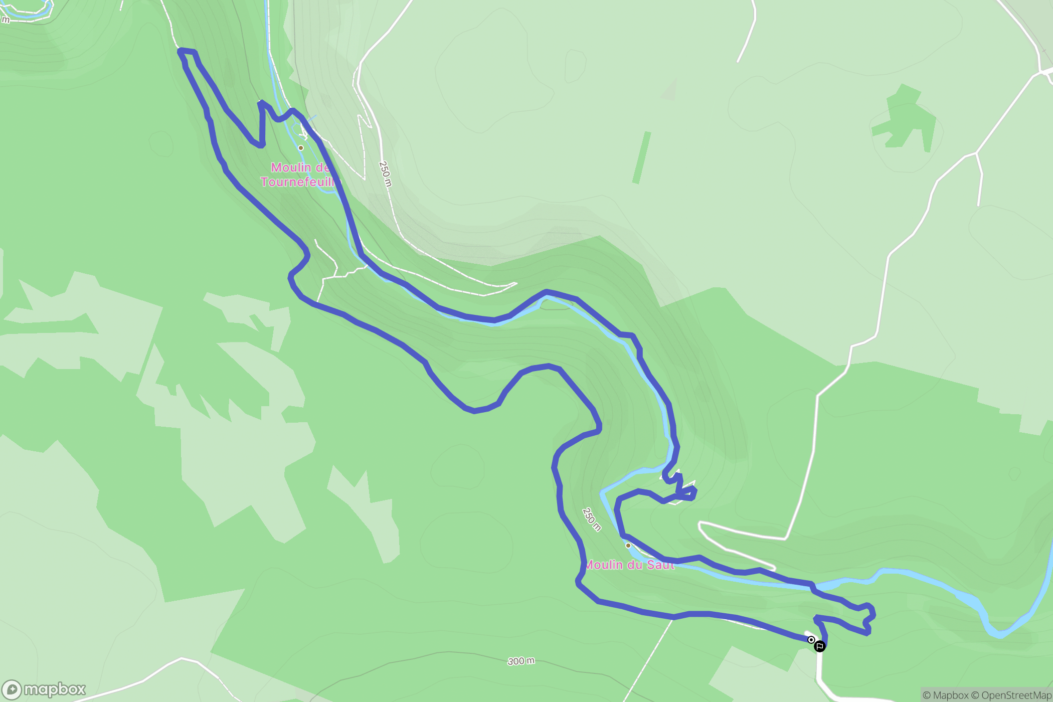 Gramat : carte du parcours de randonnée - France