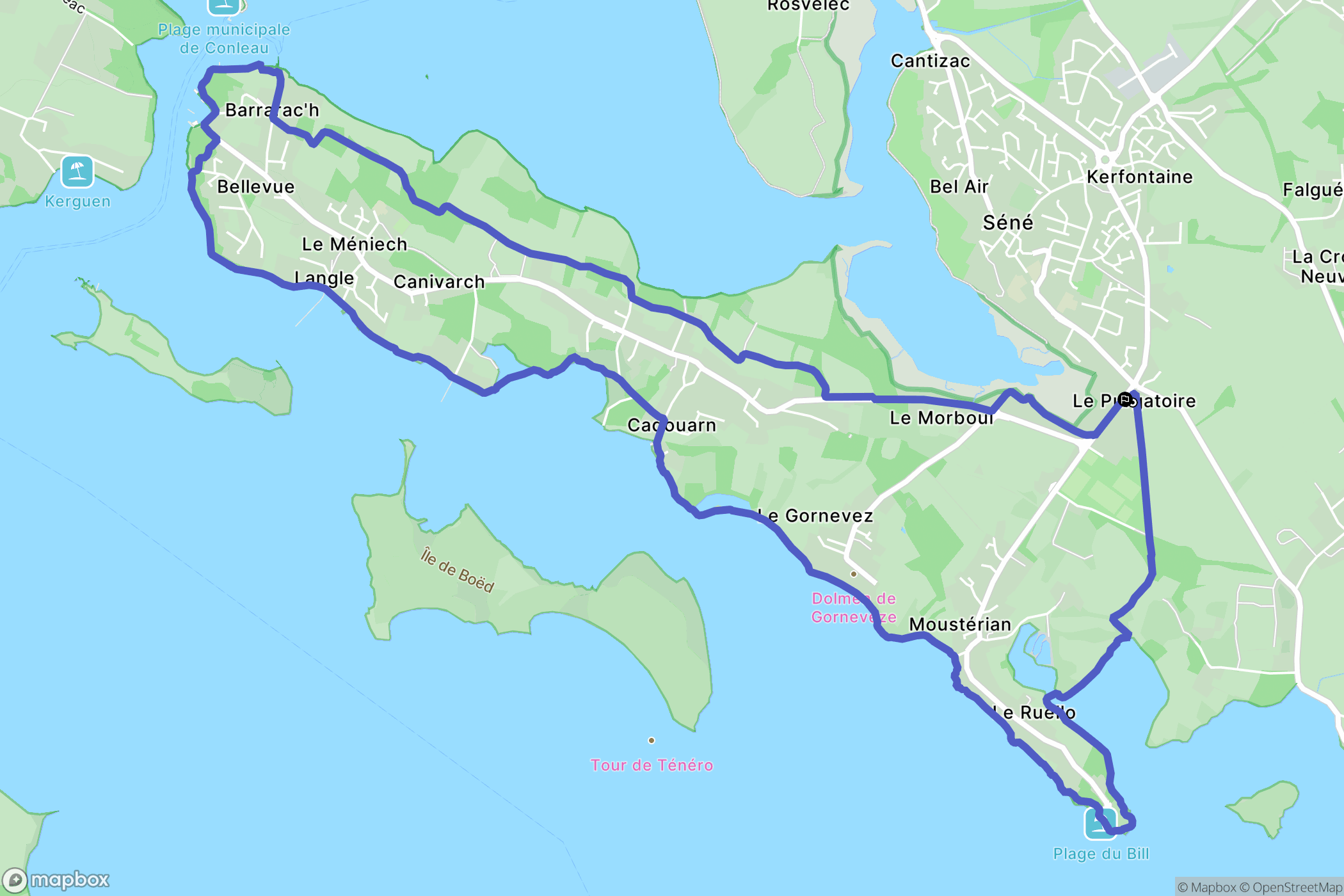 Séné : carte du parcours de randonnée - France
