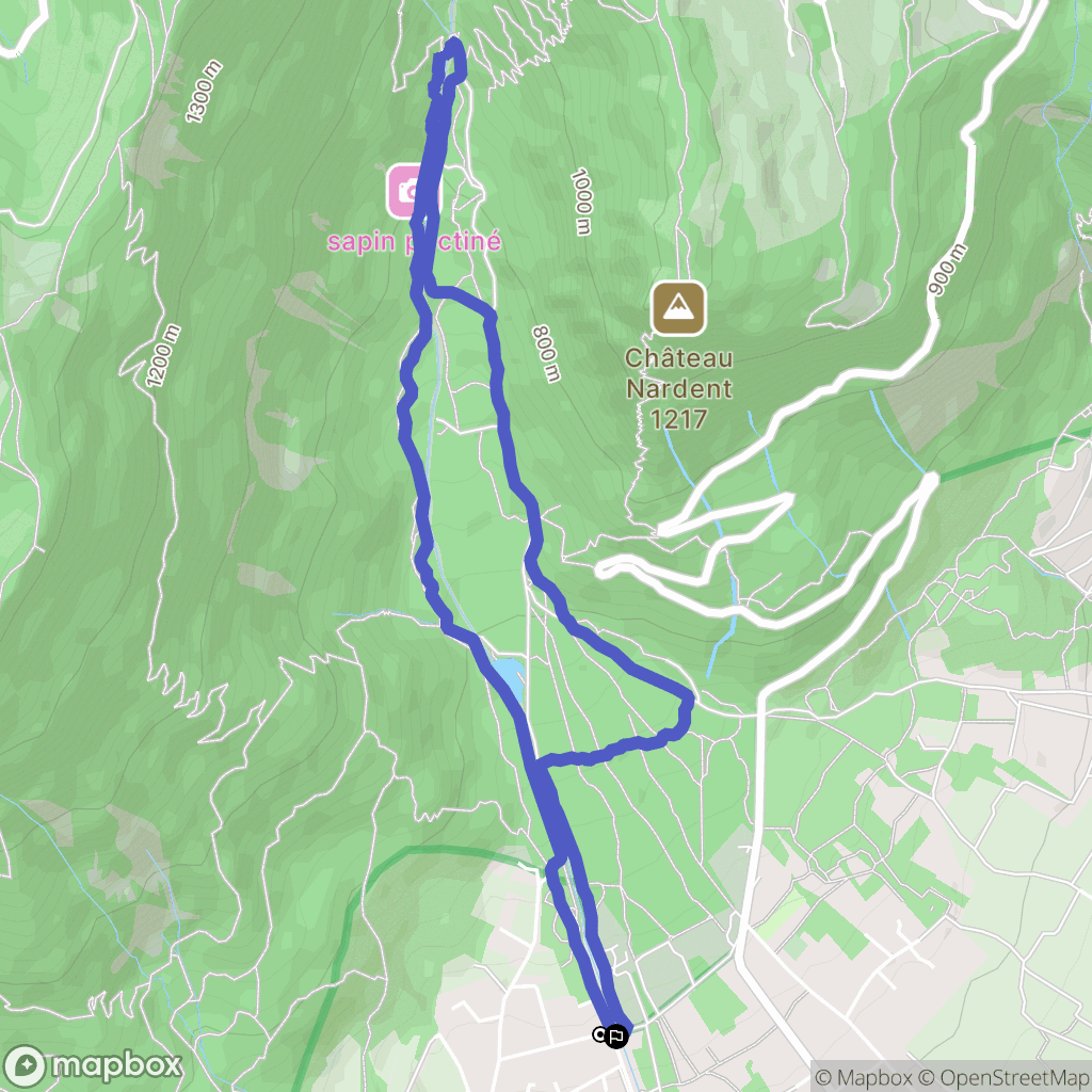 Saint-Ismier : carte du parcours de randonnée - France