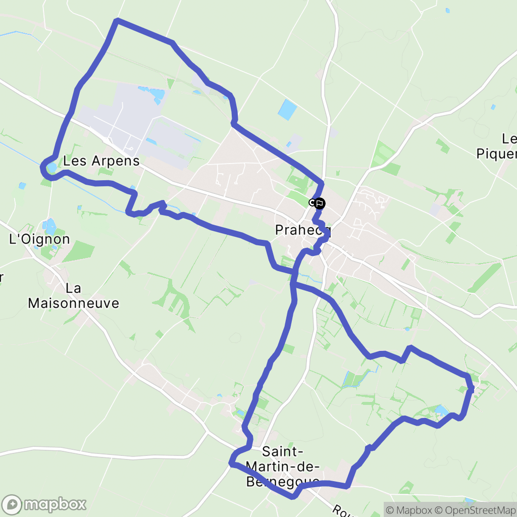 Prahecq : carte du parcours de randonnée - France