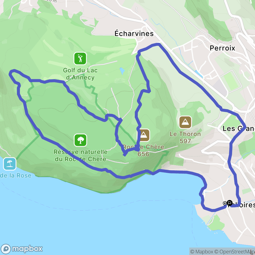 Talloires-Montmin : carte du parcours de randonnée - France