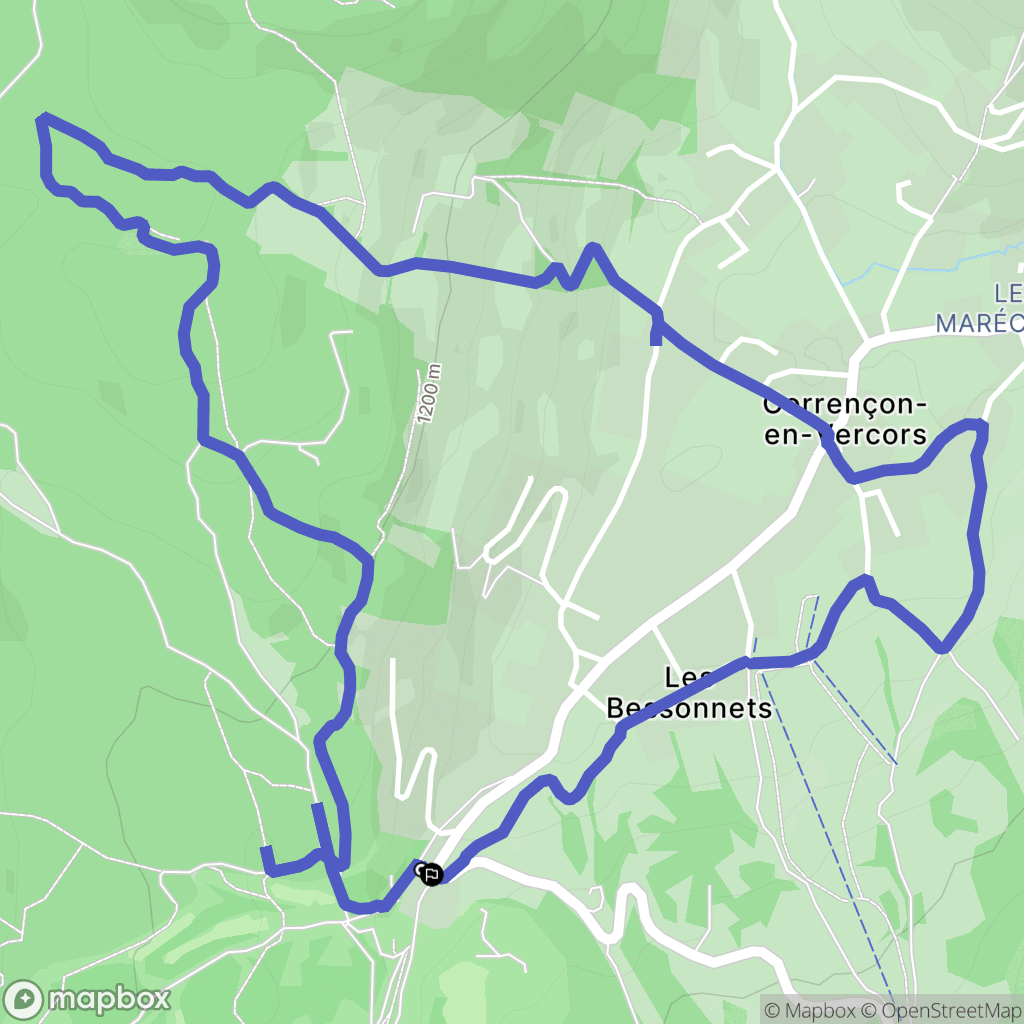 Corrençon-En-Vercors : carte du parcours de randonnée - France