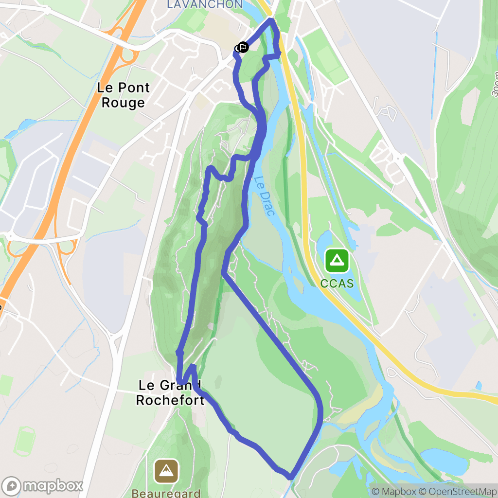 Le Pont-de-Claix : carte du parcours de randonnée - France