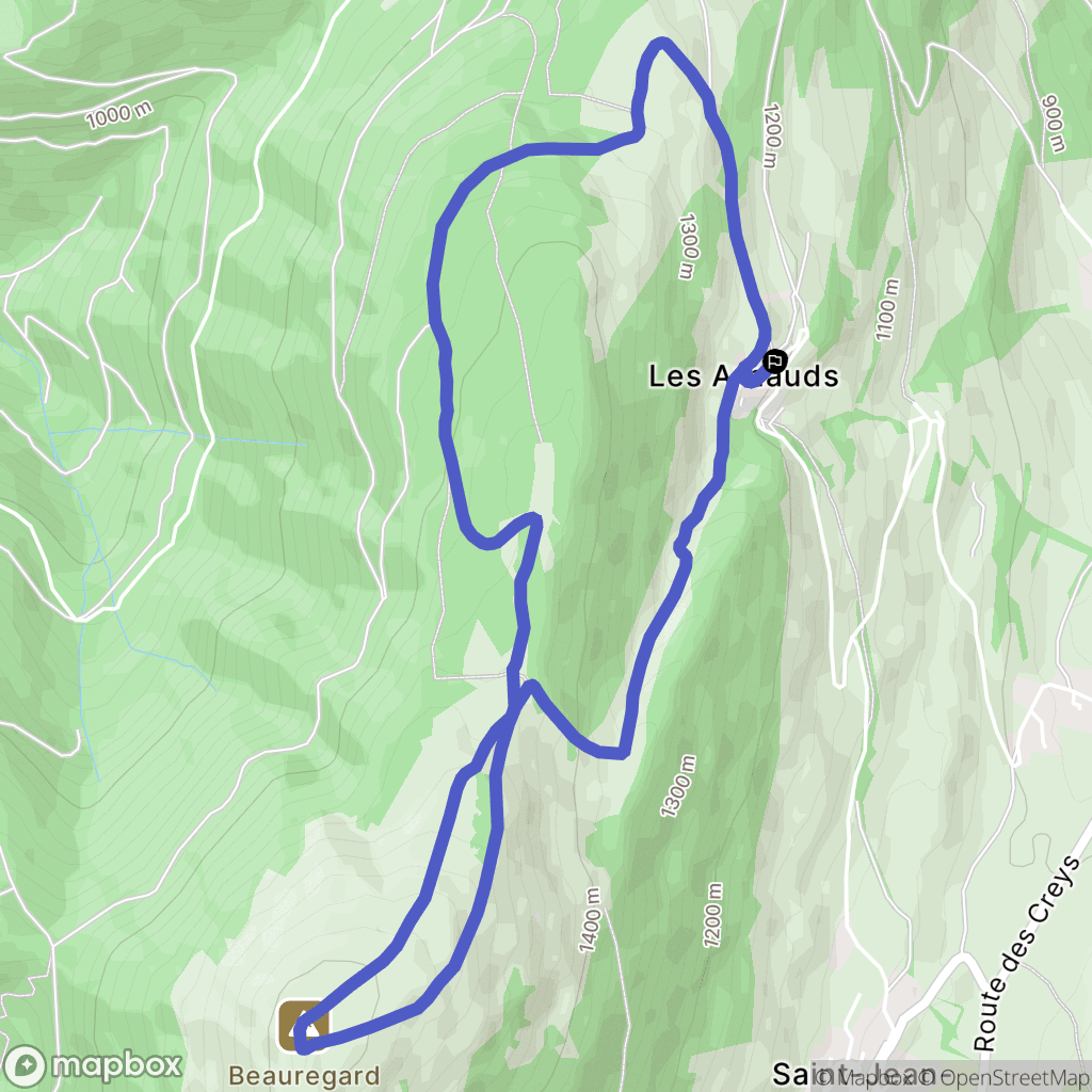 Saint-Jean-de-Vaulx : carte du parcours de randonnée - France