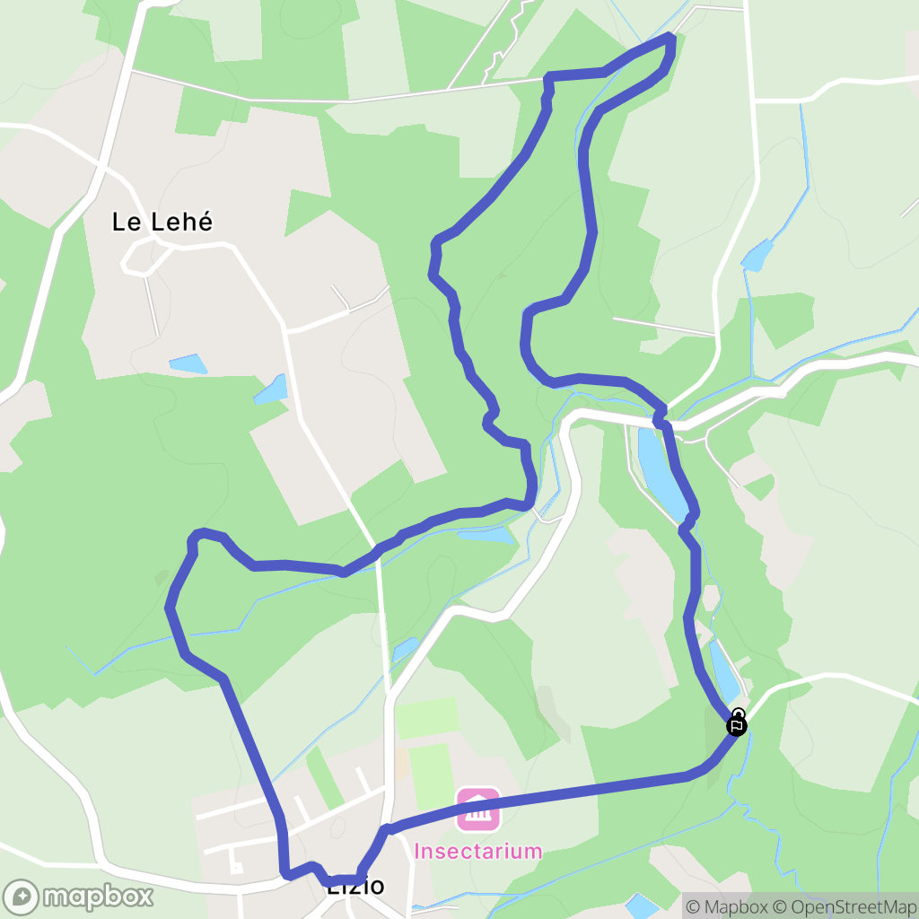 Lizio : carte du parcours de randonnée - France