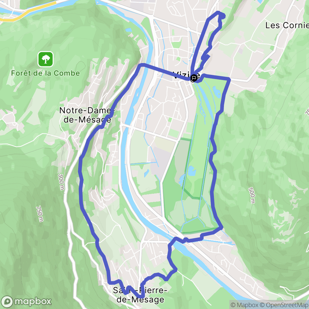 Vizille : carte du parcours de randonnée - France