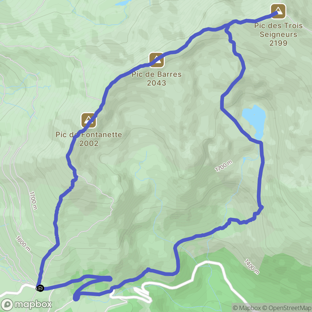 Le Port : carte du parcours de randonnée - France