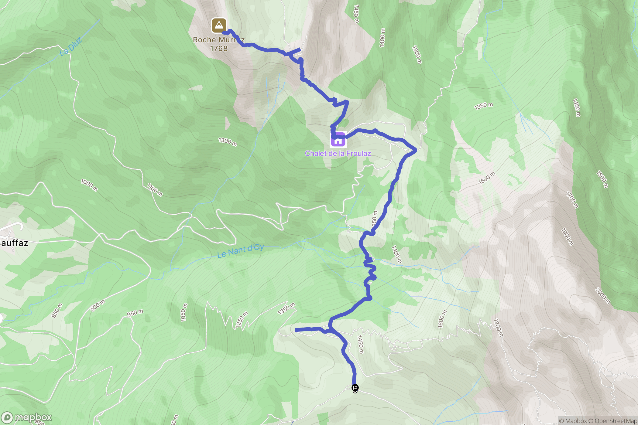 Talloires : carte du parcours de randonnée - France