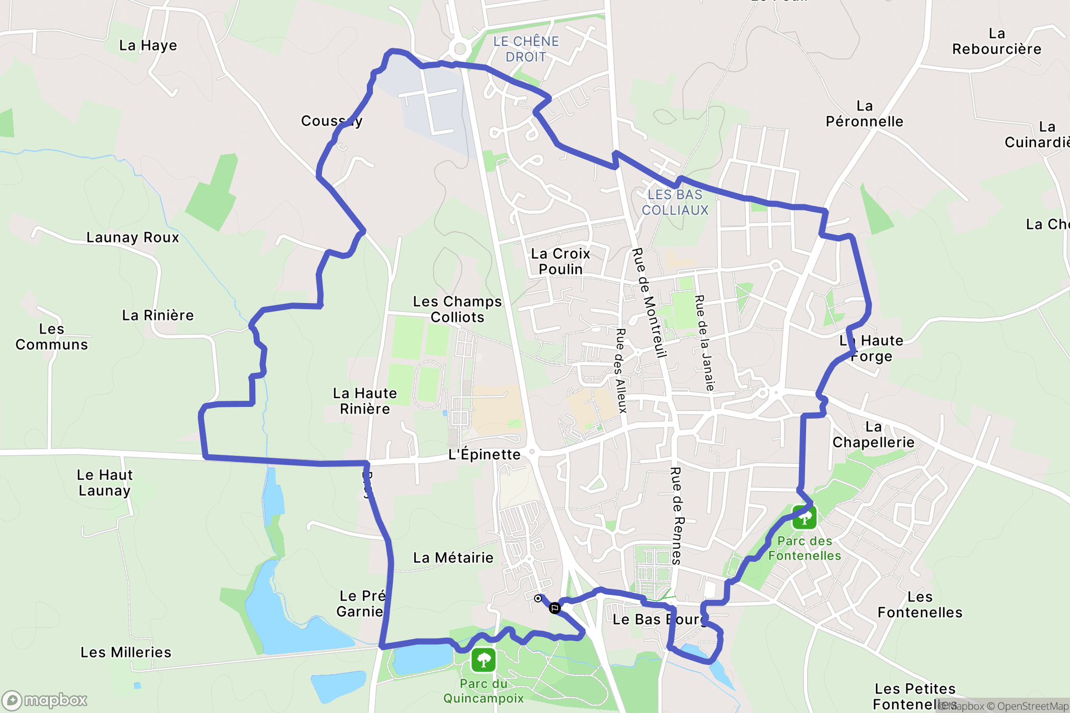 Melesse : carte du parcours de randonnée - France