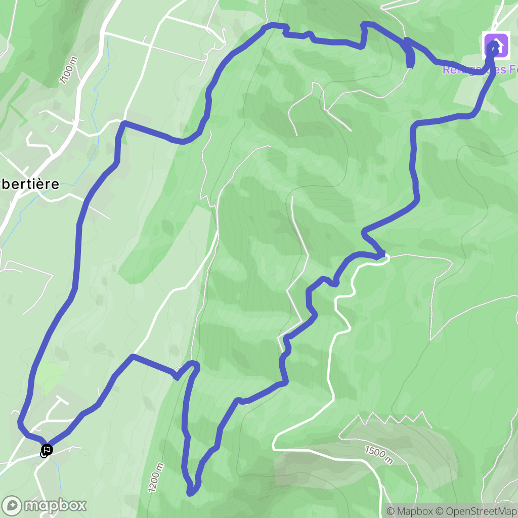 Autrans-Méaudre en Vercors : carte du parcours de randonnée - France
