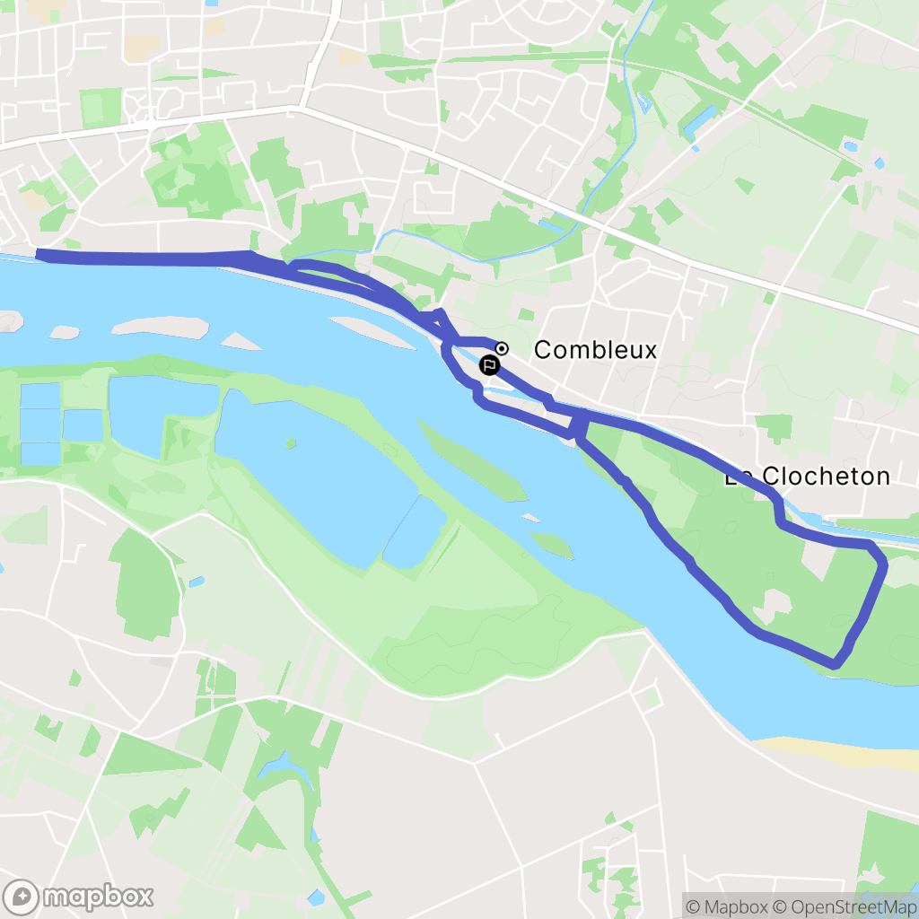 Combleux : carte du parcours de randonnée - France