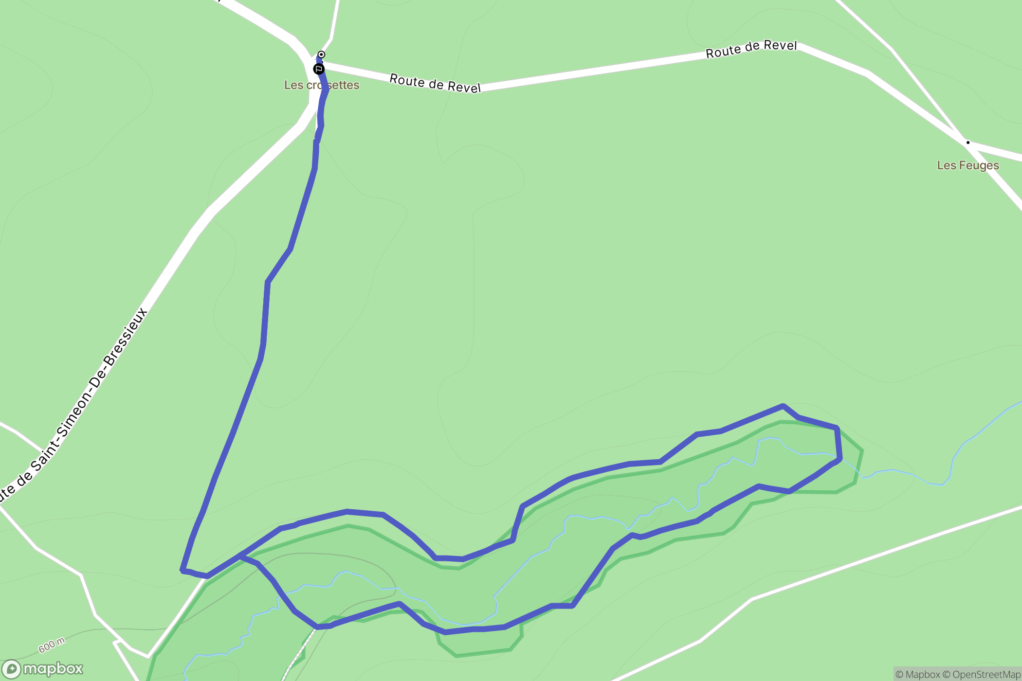 Saint-Pierre-de-Bressieux : carte du parcours de randonnée - France