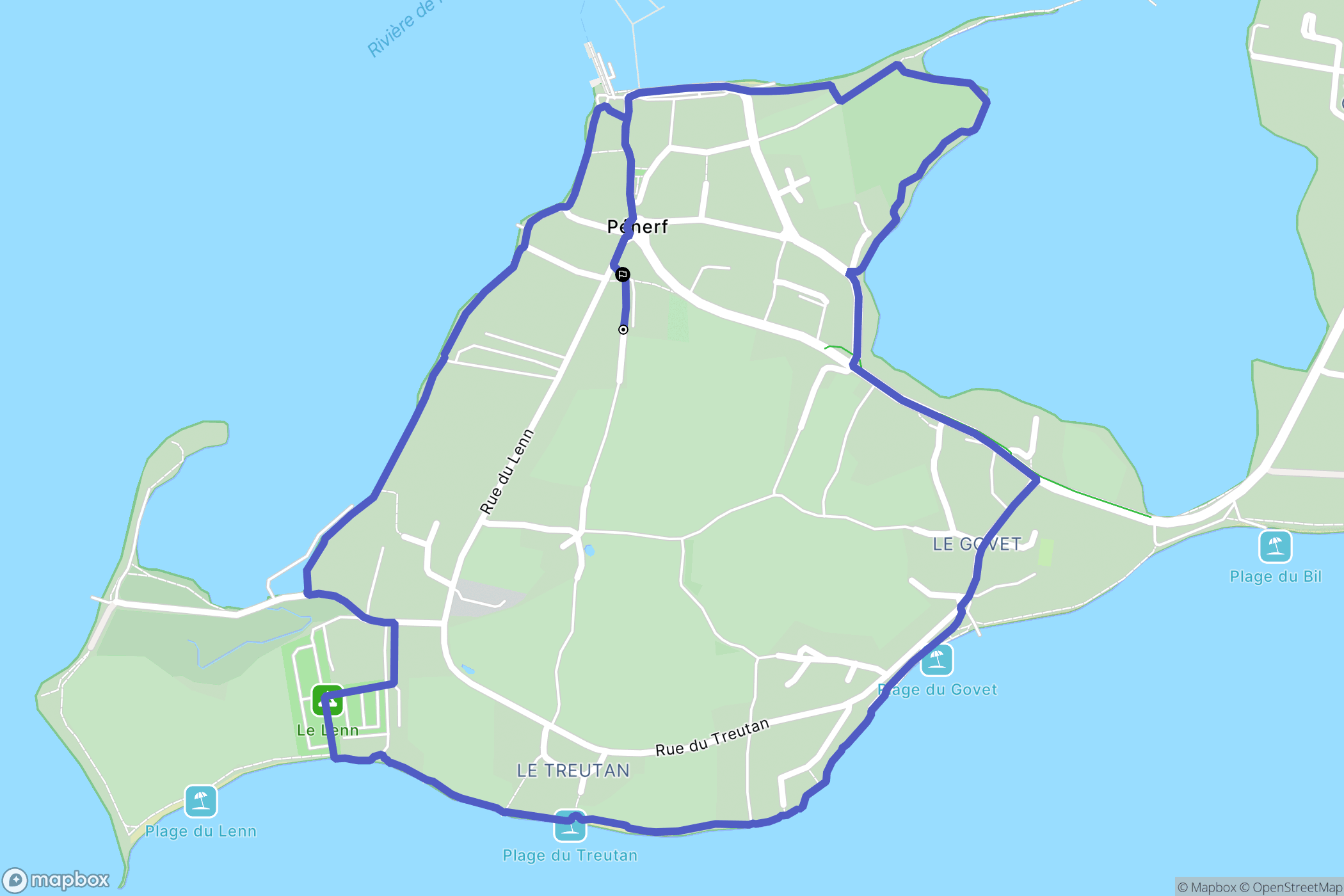 Damgan : carte du parcours de randonnée - France