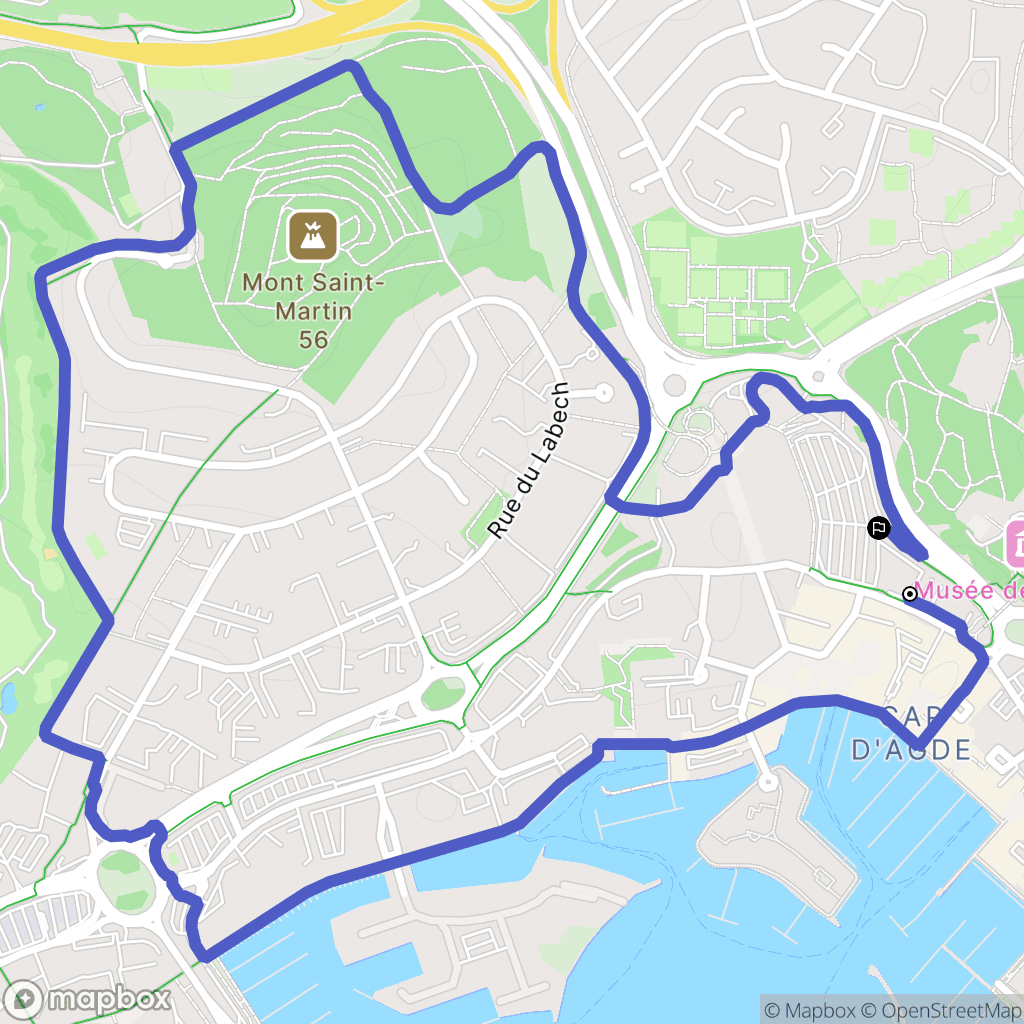 Agde : carte du parcours de randonnée - France