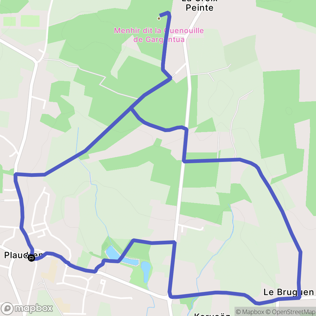 Plaudren : carte du parcours de randonnée - France