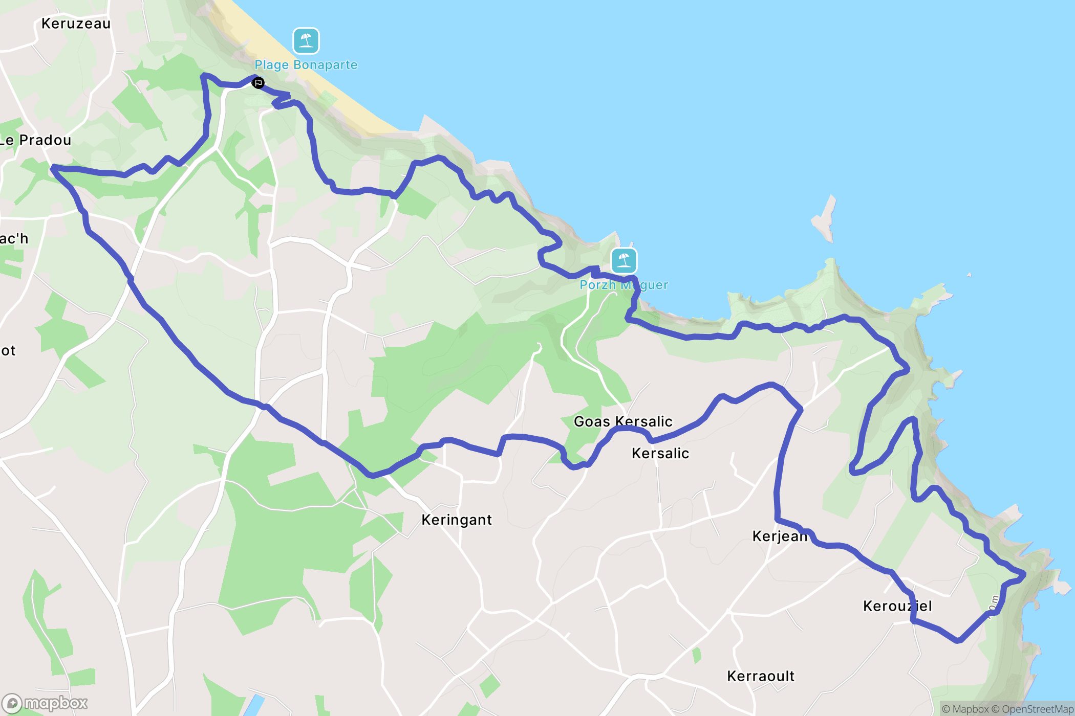 Plouha : carte du parcours de randonnée - France
