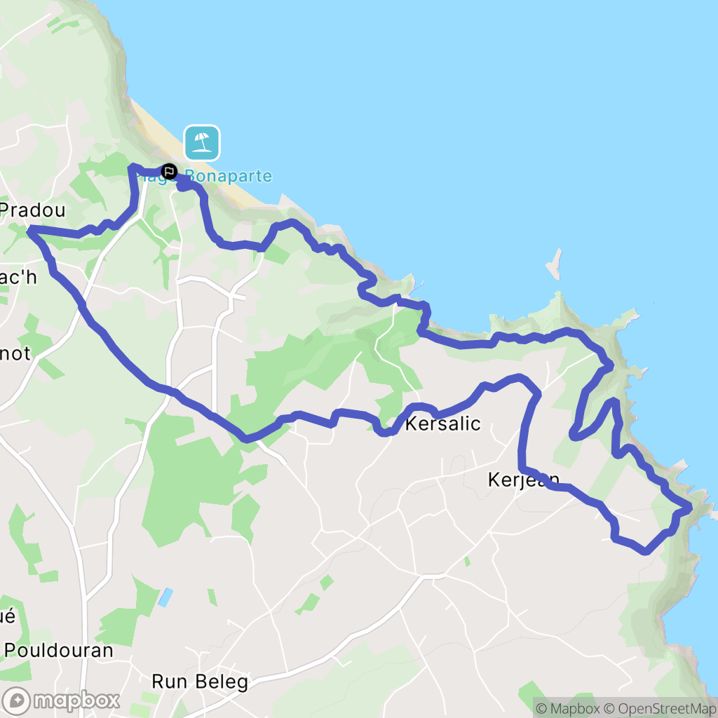 Plouha : carte du parcours de randonnée - France