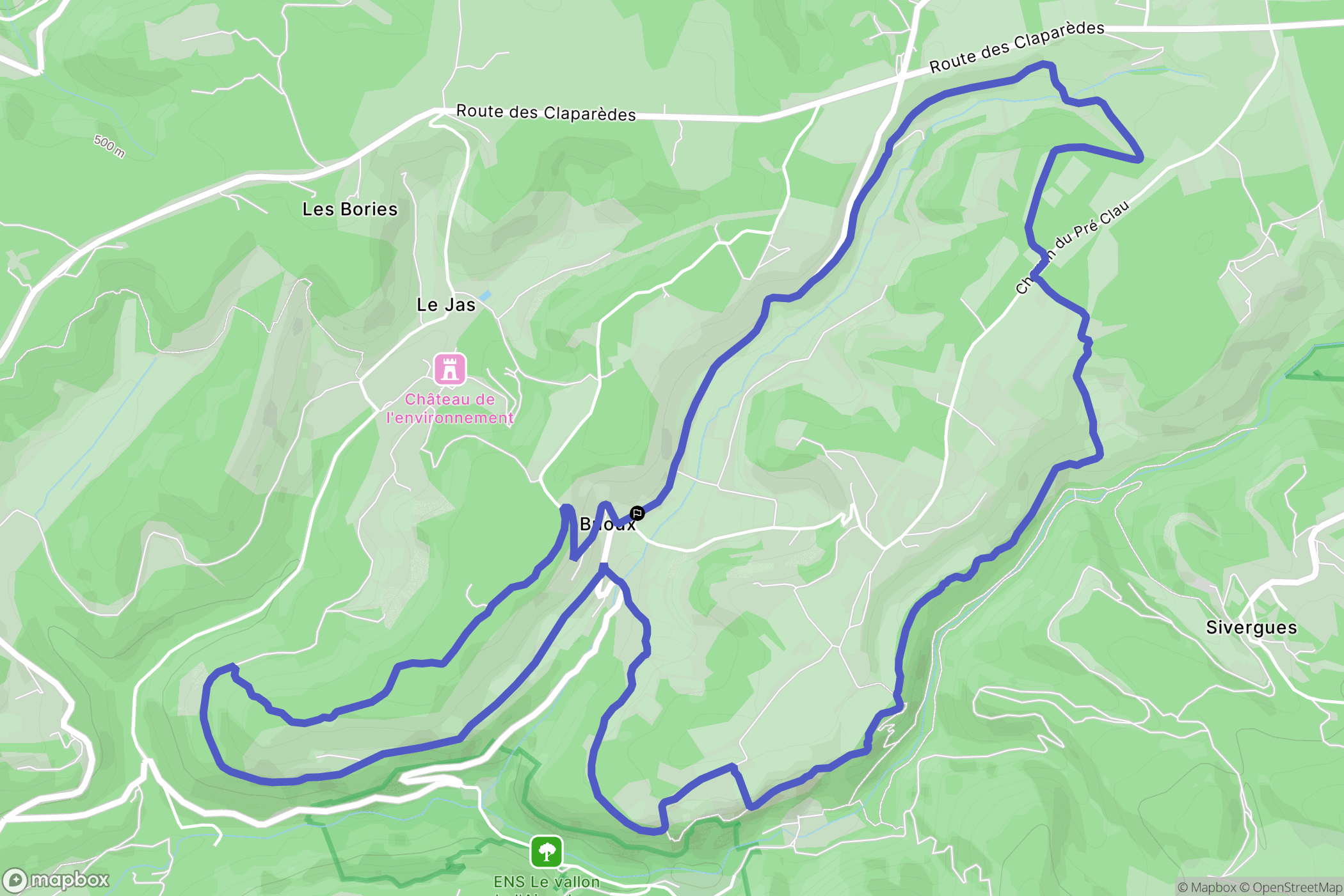 Buoux : carte du parcours de randonnée - France