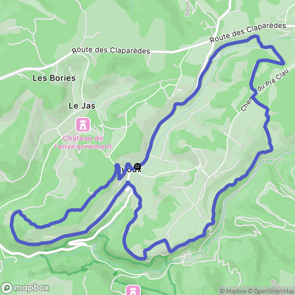 Buoux : carte du parcours de randonnée - France