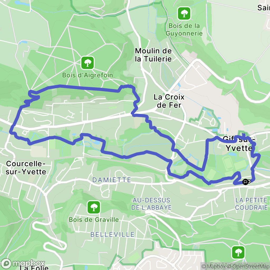 Gif-sur-Yvette : carte du parcours de randonnée - France