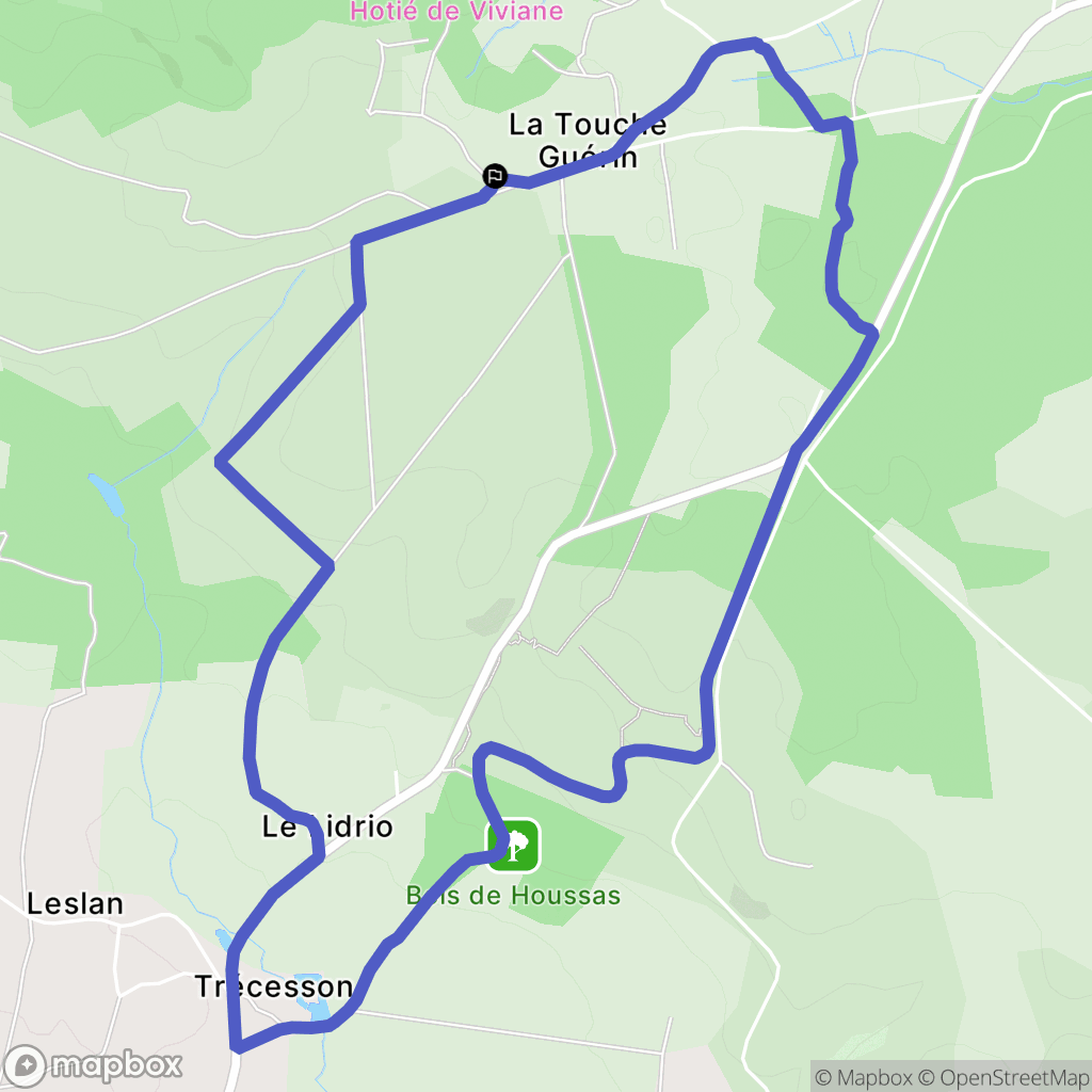 Paimpont : carte du parcours de randonnée - France