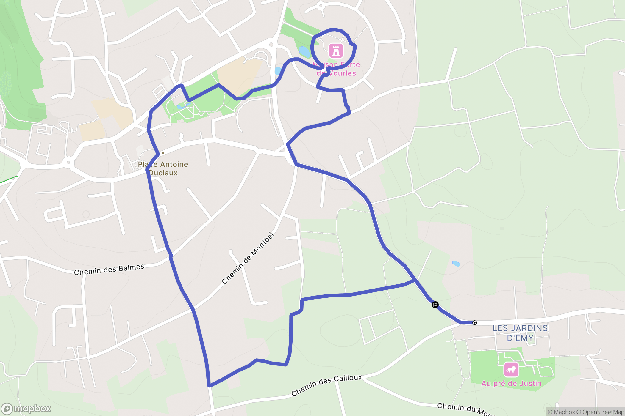 La Mure, Vourles : carte du parcours de randonnée - France