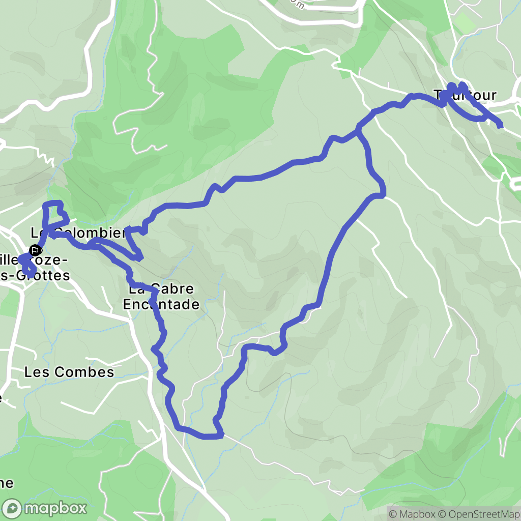 Villecroze-les-Grottes : carte du parcours de randonnée - France