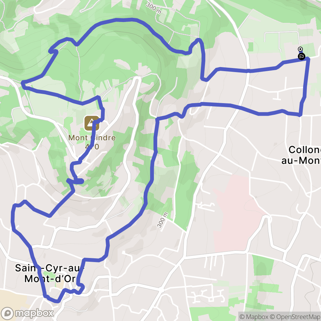 Collonges-au-Mont-d'Or : carte du parcours de randonnée - France